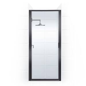 Paragon 34 in. to 34.75 in. x 70 in. Framed Pivot Shower Door in Matte Black with Clear Glass