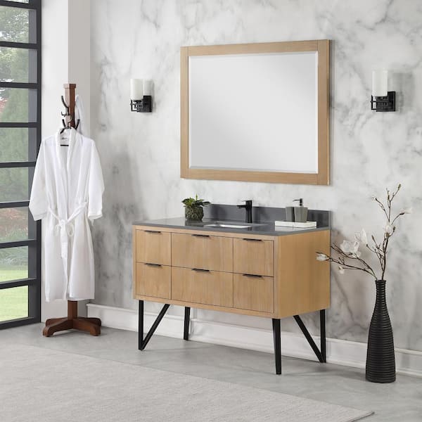 Pine deals vanity mirror