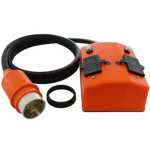 25 ft. 50 Amp 125-Volt/250-Volt SS2-50P/CS6365 Plug to PDU Outlet Box (GFCI and Breakers)