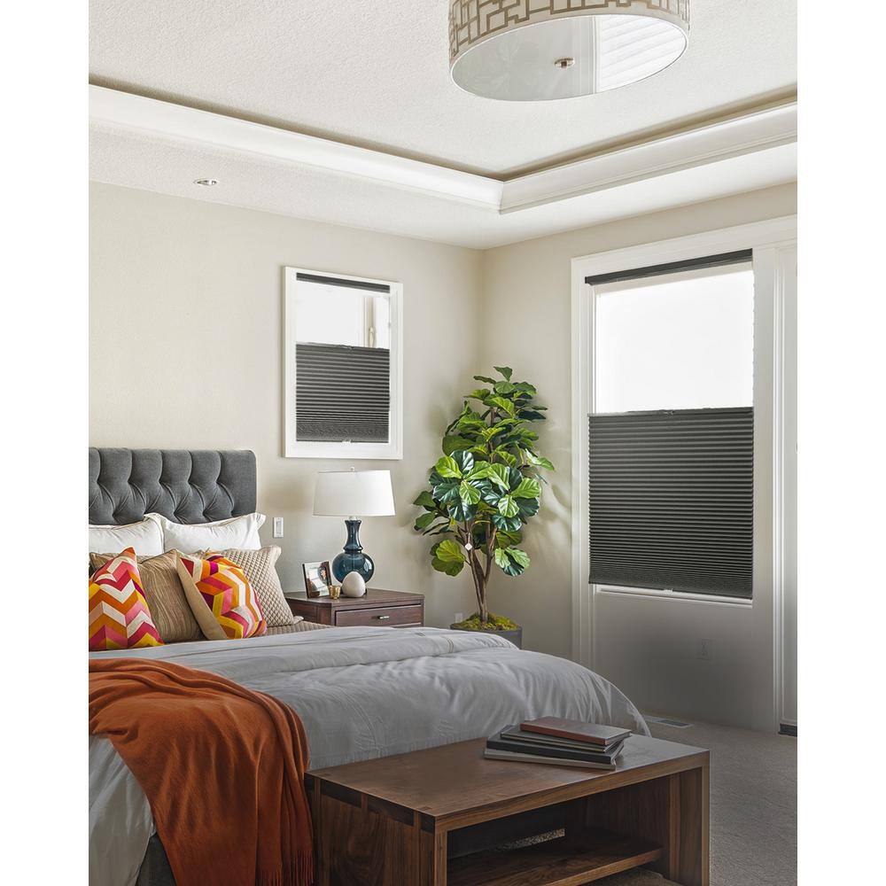 Gray Cordless Top Down Bottom Up Blackout Cellular Shade 69 in. W x 48 in. L
