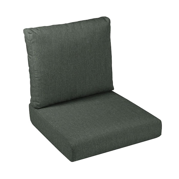 SORRA HOME 25 in. x 25 in. x 5 in. (2-Piece) Deep Seating Outdoor Dining Chair Cushion in Sunbrella Cast Ivy