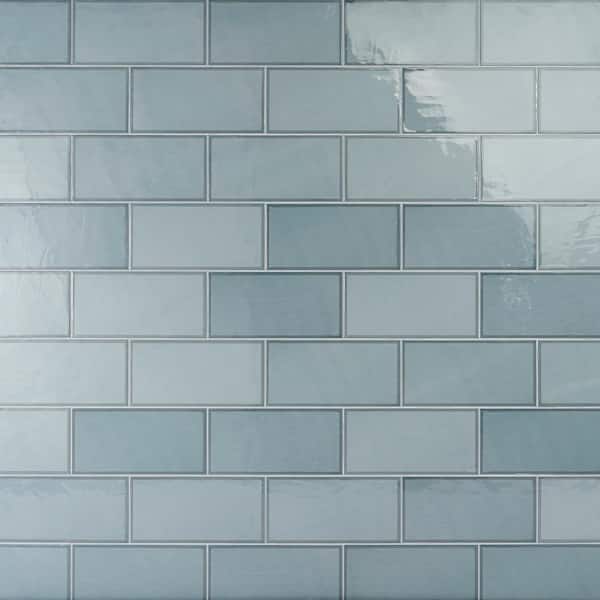 Siene 2-Tone Steel Blue 5 in. x 10 in. x 9 mm ceramic wall tile (28 pieces/ 10.76 sq. ft. / case)
