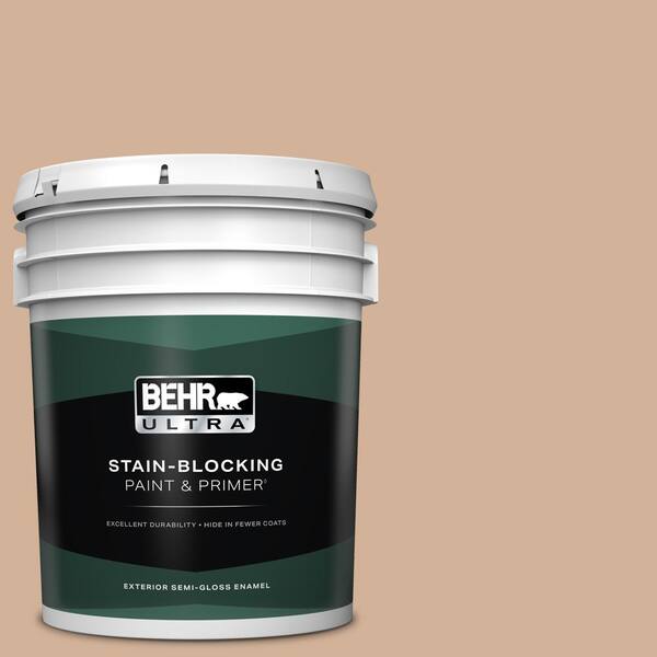 BEHR ULTRA 5 gal. #S210-3 Sweet Tea Semi-Gloss Enamel Exterior Paint & Primer