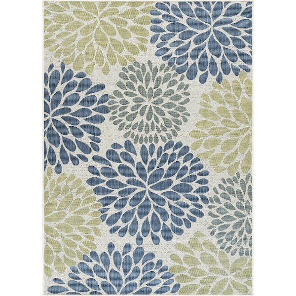 CAMILSON California Tropical Olive 5 ft. x 7 ft. Tropical Indoor Outdoor Area Rug