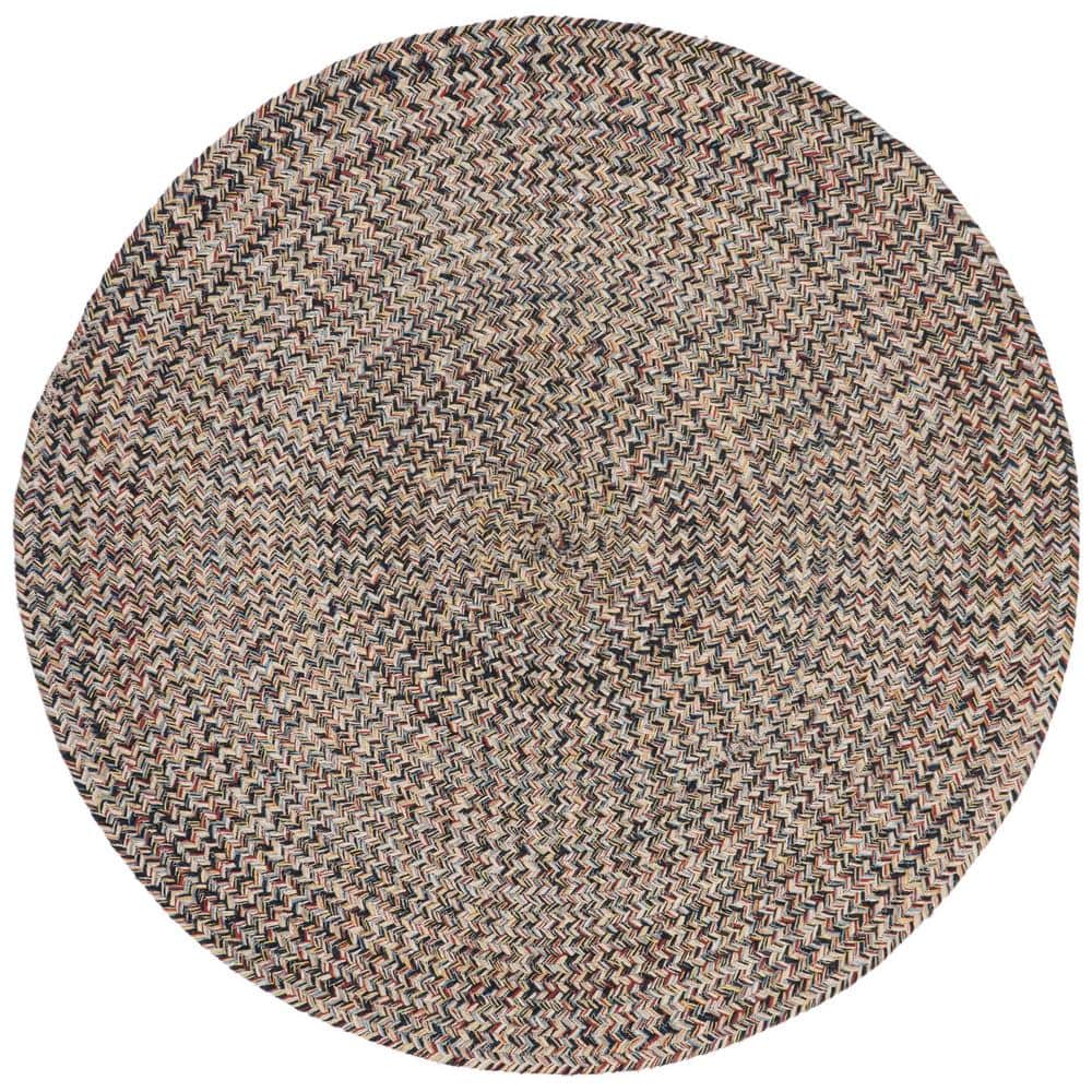 Handmade Reversible Blue Cotton Round Braided Rug