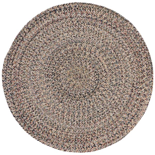 SAFAVIEH Braided Blue/Ivory 6 ft. x 6 ft. Round Geometric Area Rug  BRD701M-6R - The Home Depot