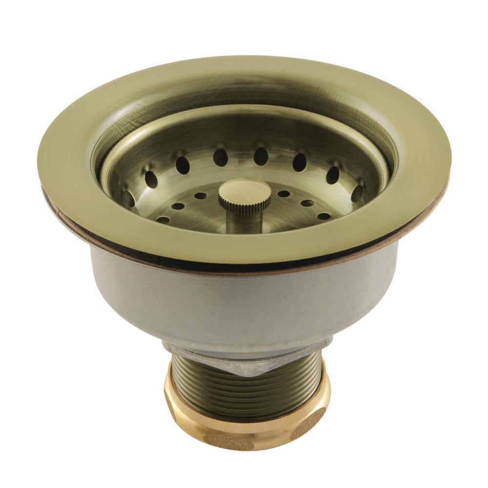 Tacoma 3-1/2 in. x 3-13/16 in. Stainless Steel Kitchen Sink Basket Strainer in Antique Brass price history on PriceWatchPro
