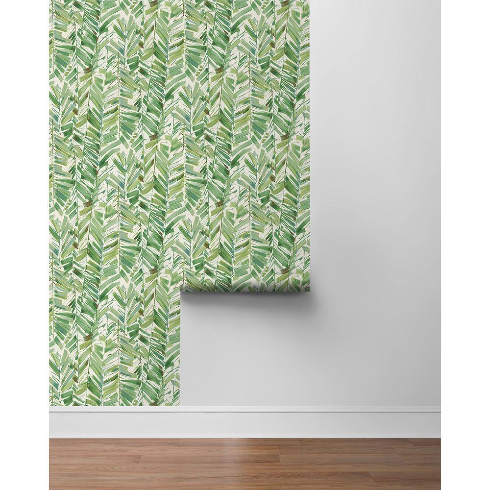 Green Tropical Palm Peel and Stick Wallpaper Roll