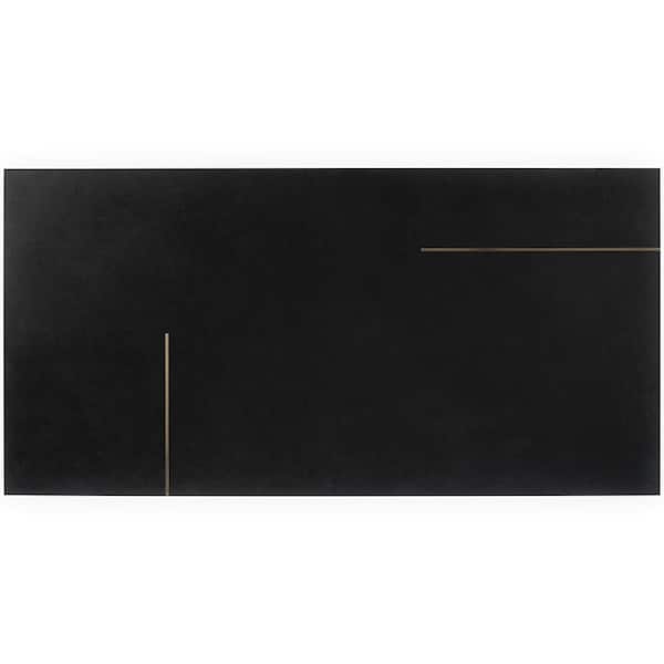 Stria Bar Black 23.62 in. x 47.24 in. Matte Porcelain Floor and Wall Tile (15.49 sq. ft. / Case)