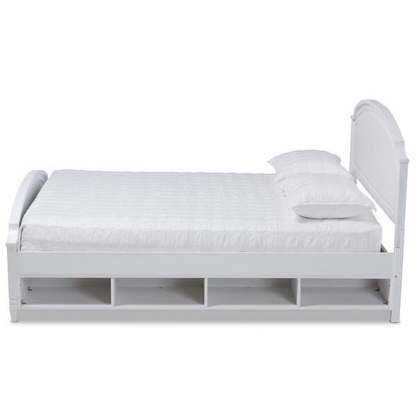 Baxton Studio Elise White Full Platform Storage Bed 168 10827 HD