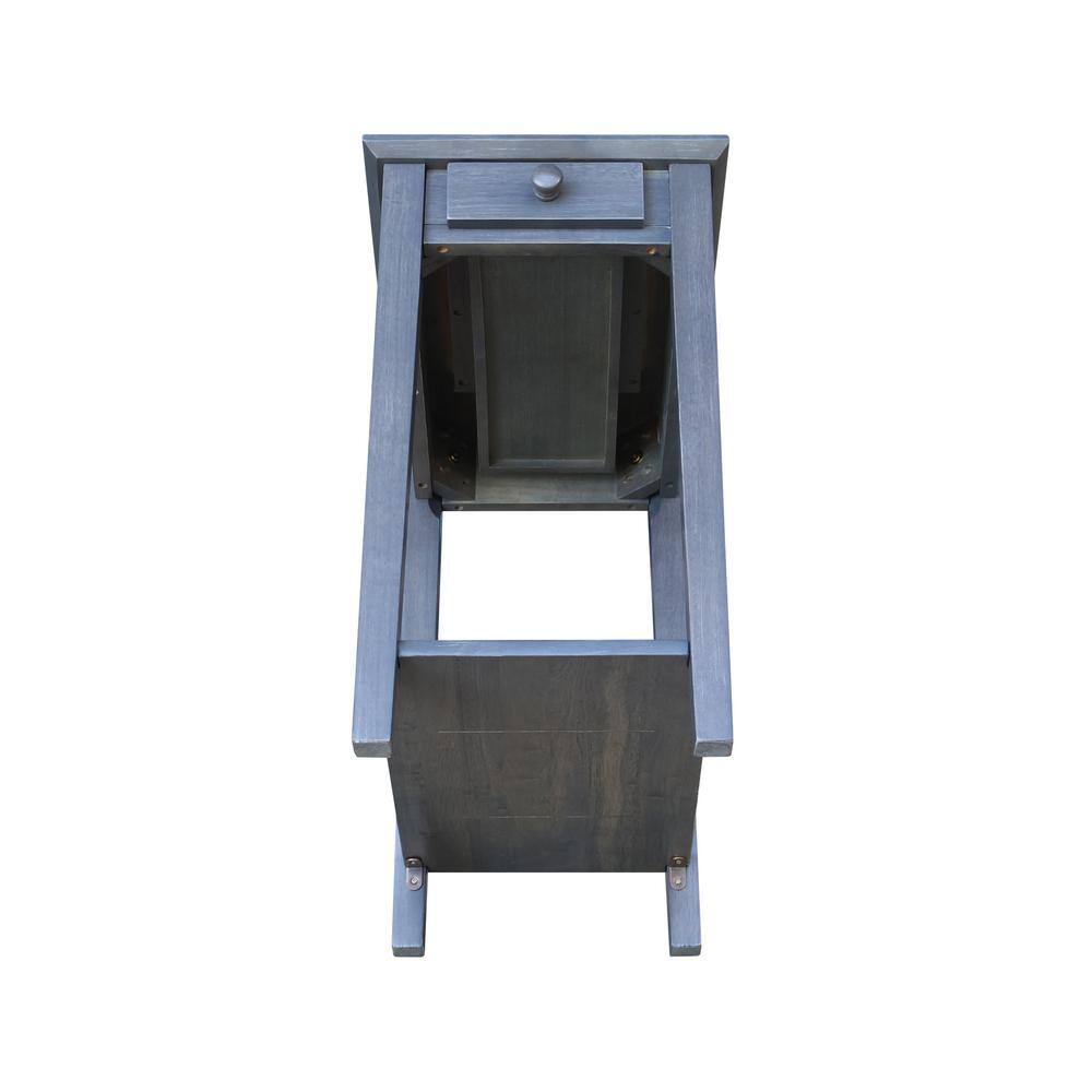 Ocean Blue Traditional Elegant Solid Parawood End Table with Storage