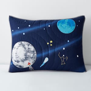 Space Travel Multicolored Graphic Cotton Standard Sham