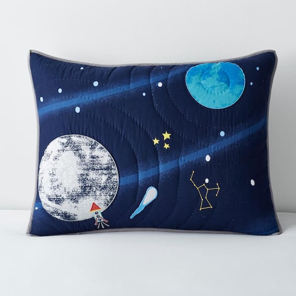 Space Travel Multicolored Graphic Cotton Standard Sham