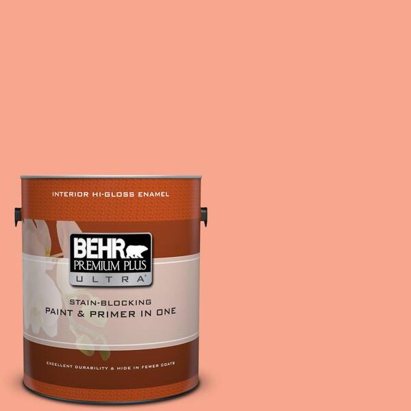 BEHR Premium Plus Ultra 1 gal. #200B-4 Citrus Hill Hi-Gloss Enamel Interior Paint and Primer in One