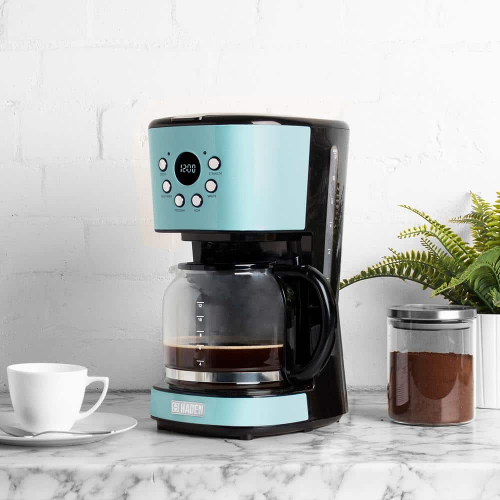 Turquoise Heritage 12-Cup Programmable Drip Coffee Maker with Strength Selector