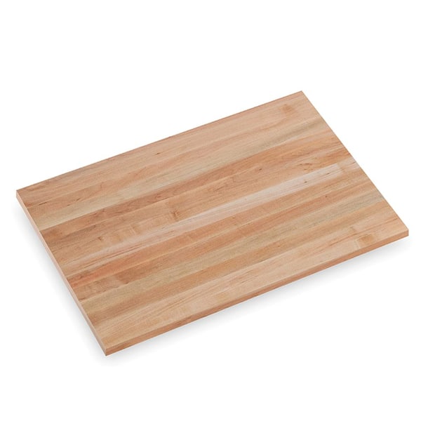 3 ft. L x 25 in. D x 1.75 in. T Finished Maple Solid Wood Butcher Block Countertop with Eased Edge