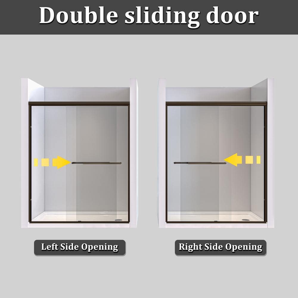 60" W x 72" H Oil Rubbed Bronze Double Sliding Shower Door