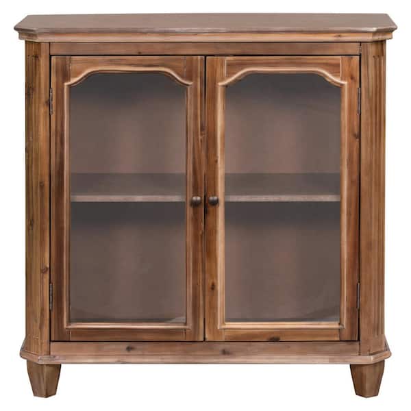 URTR Antique Brown Accent Storage with Doors and Adjustable
