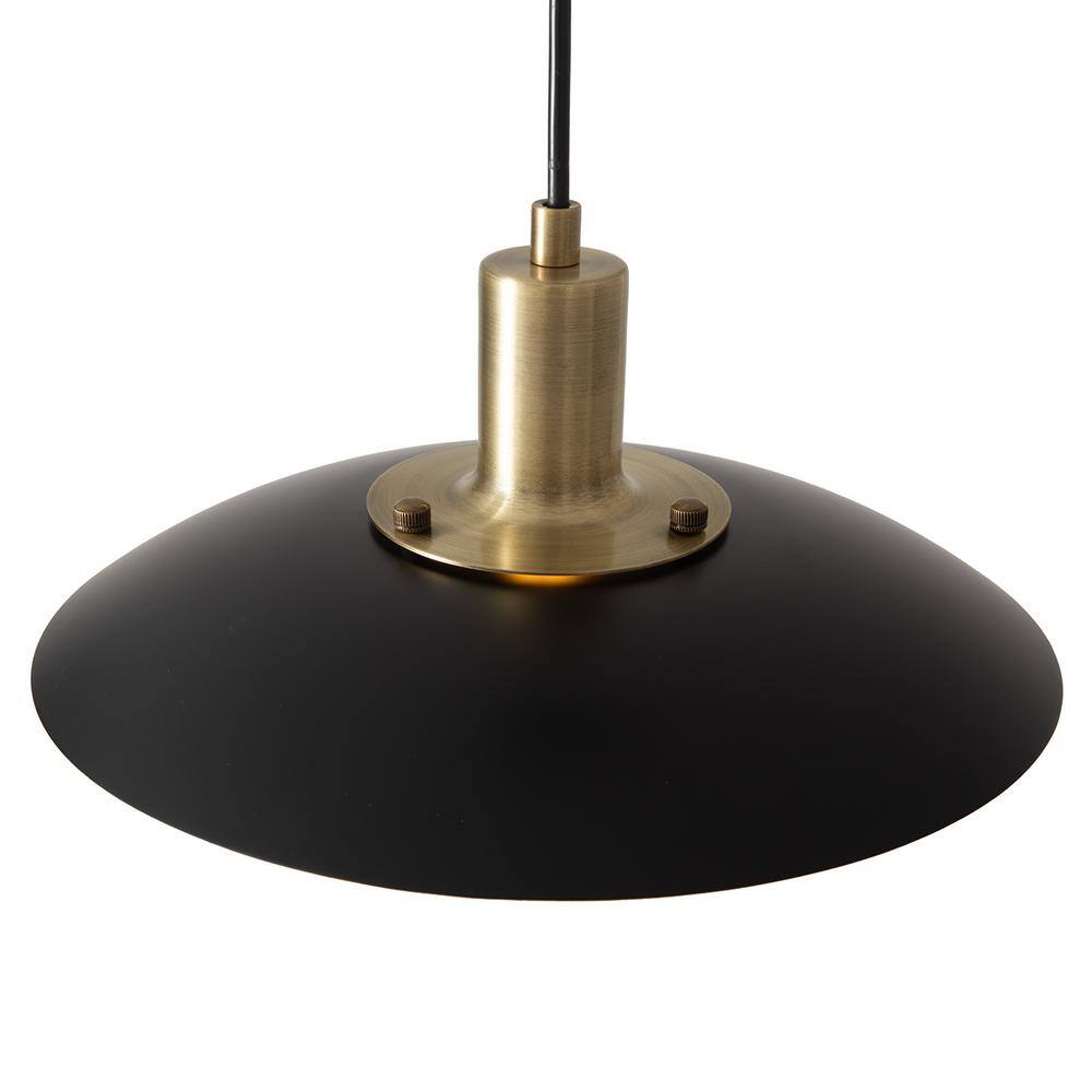 Rancho Mirage Matte Black and Brass Pendant Light