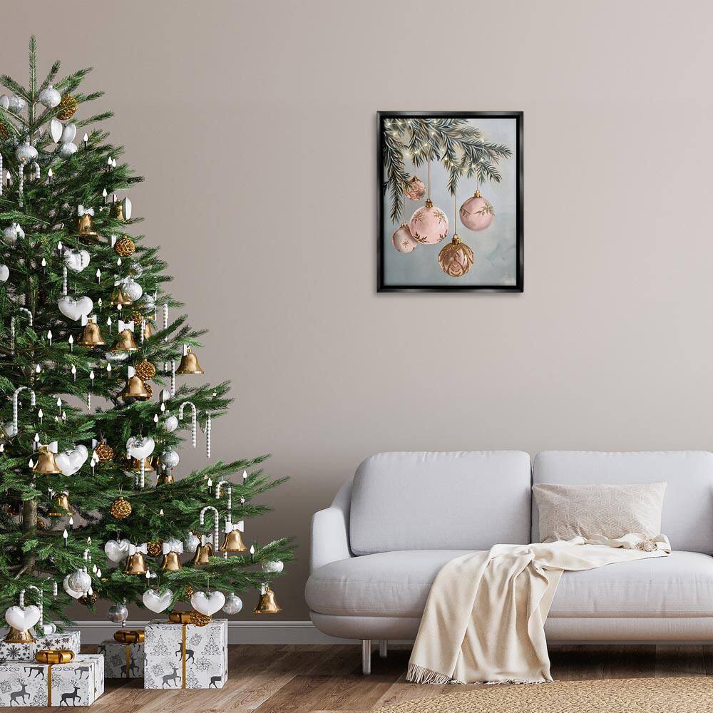 Pink Hanging Christmas Ornaments by Arlington Prints Black Floater Frame Abstract Graphic Art Print 31 in. x 25 in. price history on PriceWatchPro