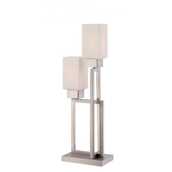 Filament Design 25 in. 2-Light Polished Steel Table Lamp