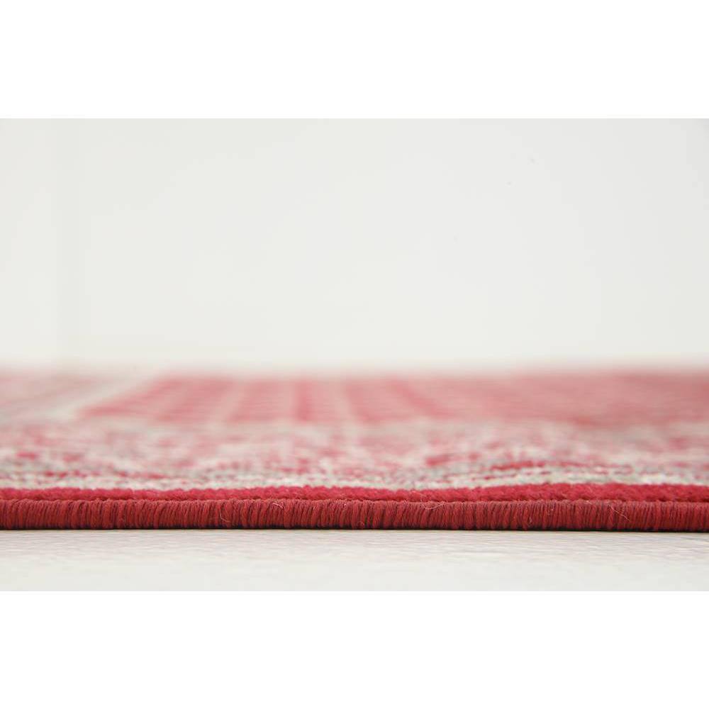 Vibrant Red Synthetic Easy-Care Rectangular Rug, 5' x 8'