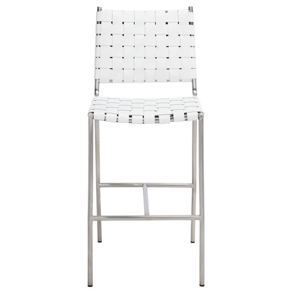 SAFAVIEH Olenna Woven 26 in. White/Silver Metal Counter