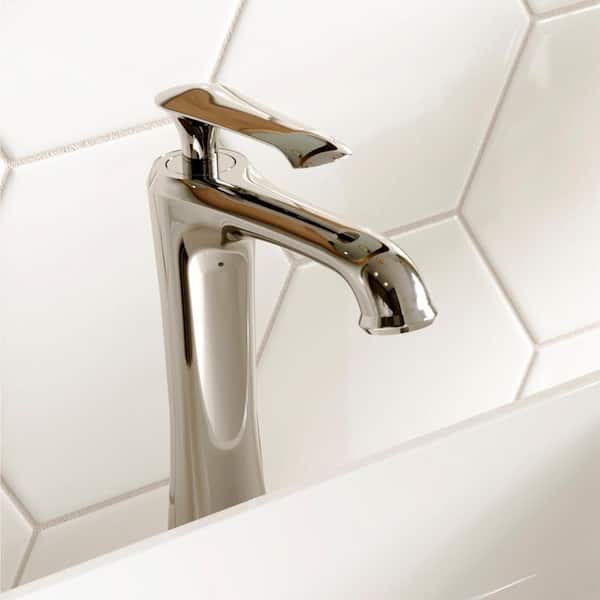 Woodburn Single Handle Single Hole Vessel Bathroom Faucet with Matching Pop-Up Drain in Chrome