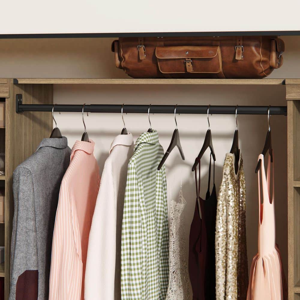 Modular Storage 36.02 in. W Sand Hang Rod and 1-Shelf Wood Closet System
