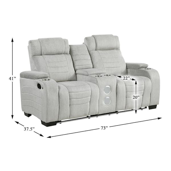Lazzara Camilla 73 in W Microfiber Fabric 2-Seater Manual Double