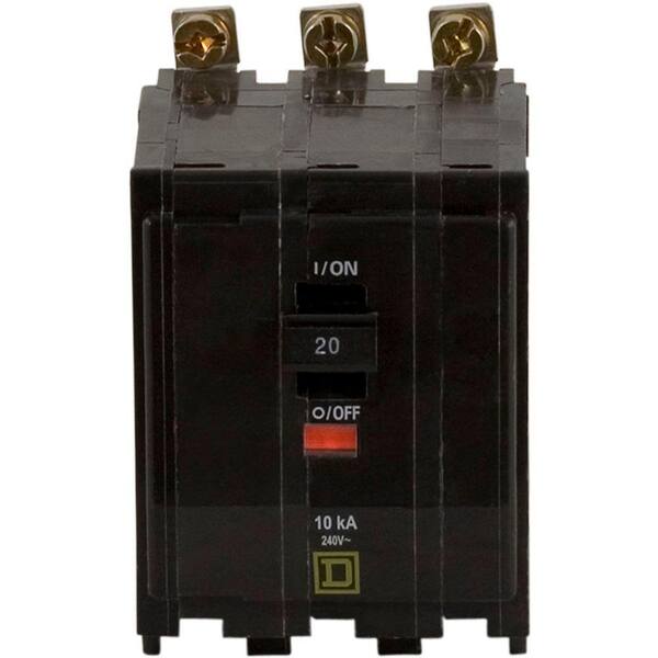 Square D QO 20 Amp 3-Pole Bolt-On Circuit Breaker QOB320 - The Home Depot