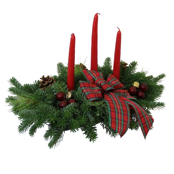 Worcester Wreath Balsam Highland 3 Candle Centerpiece : Multiple Ship Weeks Available
