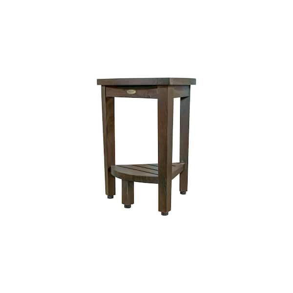 Oasis Compact Teak Corner Shower Bench with Shelf