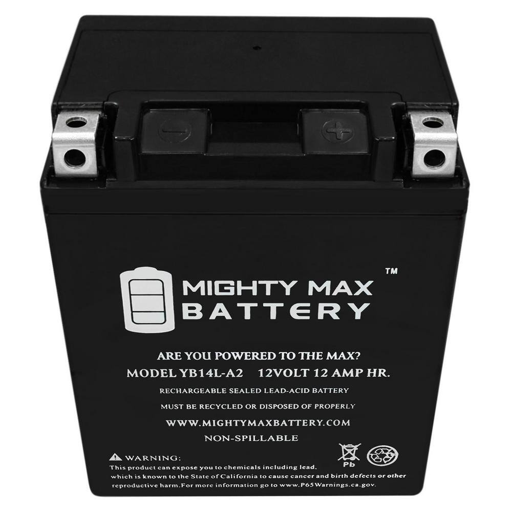 thumbnail image 2 of Mighty Max YB14L-A2 12V 12Ah Battery – Replacement For CB14L-A2, 490-2216 – Motorcycle, Jet Ski, Snowmobile 2 of 3