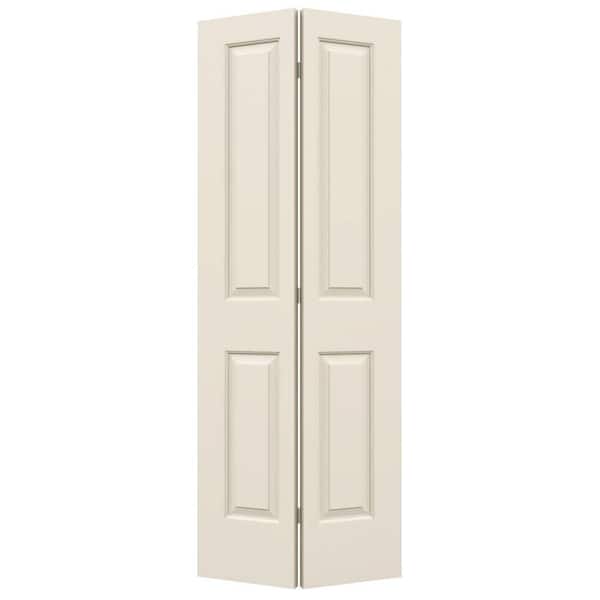 JELD-WEN 24 in. x 80 in. 2 Panel Cambridge Primed Smooth Molded Composite Closet Bi-fold Door