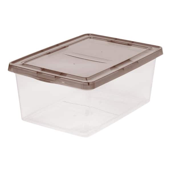 IRIS 17-Qt. Storage Box in Clear with Gray Lid