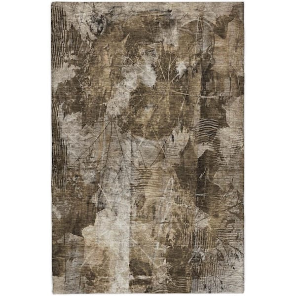 Dream Shag Premium Machine Washable Abstract ADS560 Taupe 5 ft. x 7 ft. 6 in. Area Rug