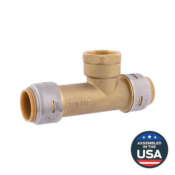 SharkBite Max 3/4 in. Push-to-Connect x Push-to-Connect x FIP Brass Expansion Tank Tee Fitting