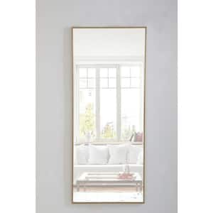 Oversized Rectangle Brass Modern Mirror (72 in. H x 30 in. W)