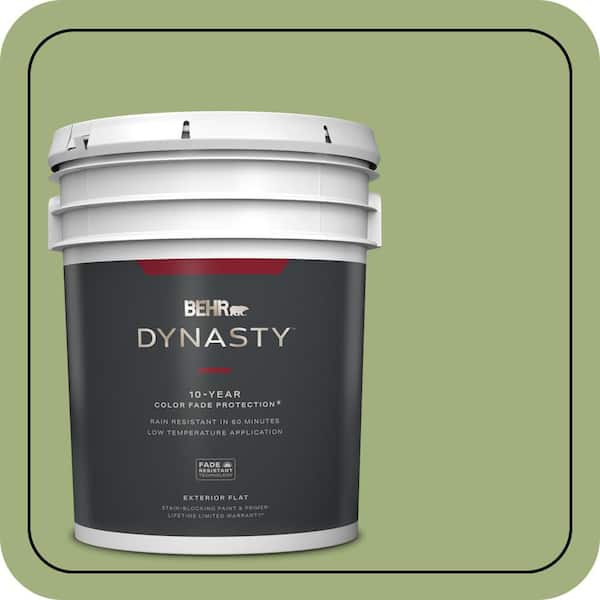 BEHR DYNASTY 5 gal. #M360-5 Fresh Guacamole Flat Exterior Stain-Blocking Paint & Primer