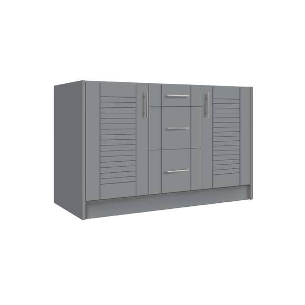 WeatherStrong Tampa Lighthouse Gray All-Weatherboard Composite 25.2 in. x 55.25 in. x 34.5 in. Outdoor Kitchen Cabinet Island Set