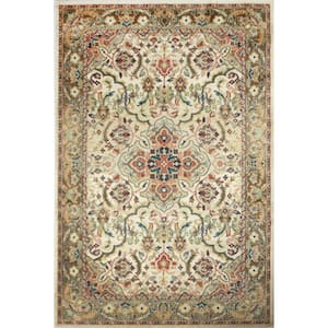 Buckingham Beige 5 ft. x 8 ft. (5'3" x 7'6") Floral Traditional Area Rug
