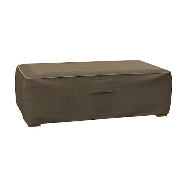 Budge StormBlock Hillside Large Black and Tan Slim Patio Ottoman Cover
