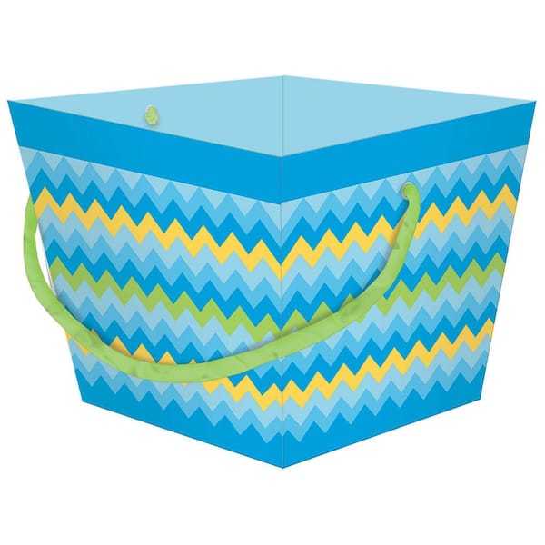 Amscan Easter Wide Blue Square Paperboard Bucket (4-Pack)