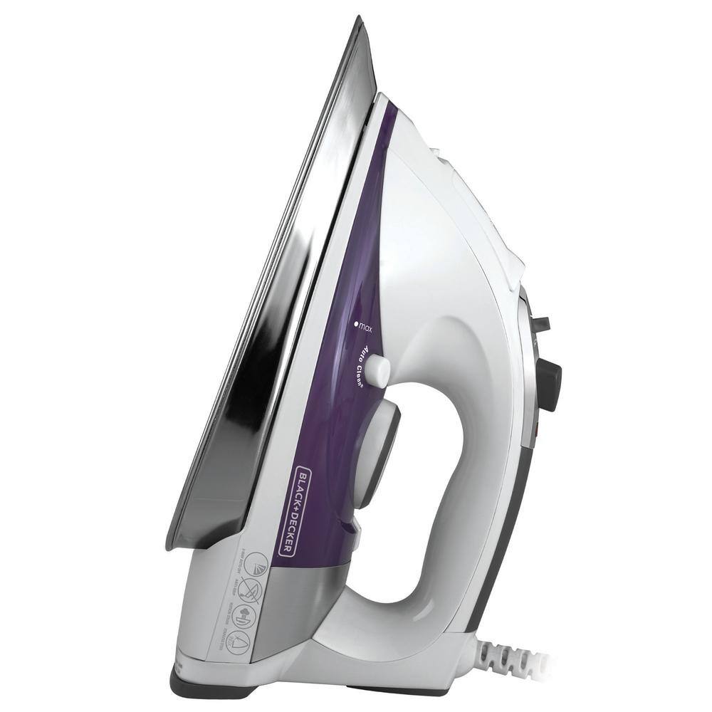 White and Purple Professional Steam Iron with Stainless Steel Soleplate