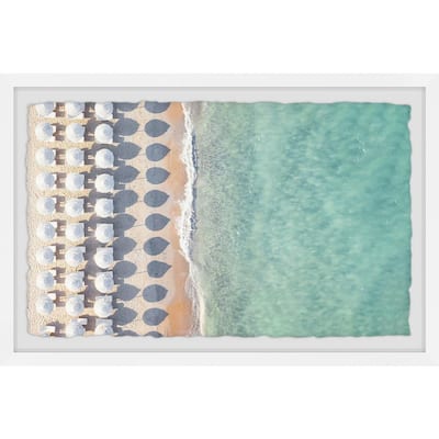 "White Sun Umbrellas" by Marmont Hill Framed Nature Art Print 24 in. x 36 in.