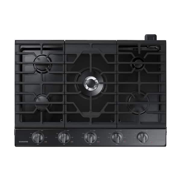 Samsung 30 in. Gas Cooktop in Fingerprint Resistant Black Stainless with 5 Burners including Power Burner with Wi-Fi