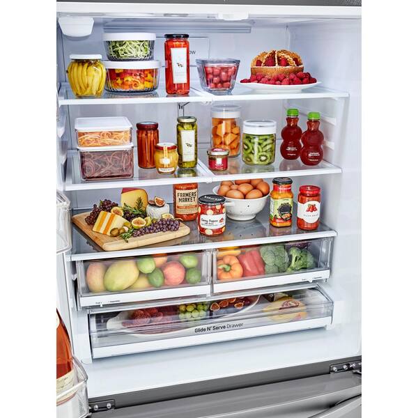 Lg Electronics 27 Cu Ft French Door Refrigerator With Instaview Door In Door In Printproof Stainless Steel Lfcs27596s The Home Depot Lg Electronics 27 Cu Ft French Door Refrigerator With Instaview Door In Door In Printproof Stainless Steel Lfcs27596s The Home Depot