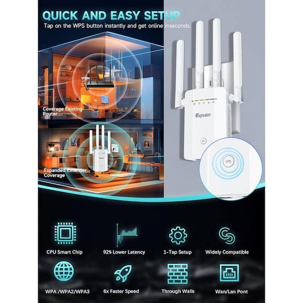 2025 New WiFi Extender Signal Booster, Long Range Wireless Internet