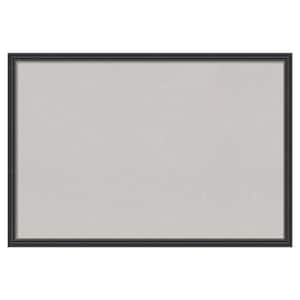 Stylish Black Wood Framed Grey Corkboard 38 in. x 26 in. Bulletin Board Memo Board